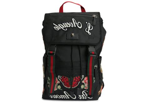 gucci backpack l'aveugle|Gucci Backpack L'Aveugle Par Amour Embroidered Web Strap .